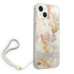 Carcasa Guess Flower Strap compatibila cu iPhone 13 / 14 / 15, Mov 4 - lerato.ro