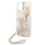 Carcasa Guess Flower Strap compatibila cu iPhone 13 / 14 / 15, Mov 6 - lerato.ro