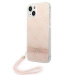 Carcasa Guess 4G Print Strap compatibila cu iPhone 13 / 14 / 15, Roz 3 - lerato.ro