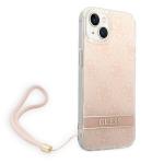 Carcasa Guess 4G Print Strap compatibila cu iPhone 13 / 14 / 15, Roz 4 - lerato.ro