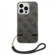 Carcasa Guess 4G Print Strap compatibila cu iPhone 14 Pro Max, Negru