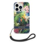 Carcasa Guess Flower Strap compatibila cu iPhone 14 Pro Max, Graphics 2 - lerato.ro