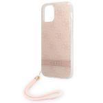 Carcasa Guess 4G Print Strap compatibila cu iPhone 12/12 Pro, Roz 7 - lerato.ro
