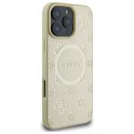 Carcasa Guess Saffiano Peony Classic Logo cu MagSafe compatibila cu iPhone 16 Pro Max, Gold 5 - lerato.ro