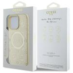 Carcasa Guess Saffiano Peony Classic Logo cu MagSafe compatibila cu iPhone 16 Pro Max, Gold 9 - lerato.ro