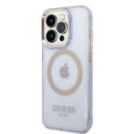 Carcasa Guess Gold Outline Translucent cu MagSafe compatibila cu iPhone 14 Pro Max, Mov 3 - lerato.ro