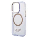 Carcasa Guess Gold Outline Translucent cu MagSafe compatibila cu iPhone 14 Pro Max, Mov 7 - lerato.ro