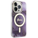 Carcasa Guess Golden Marble compatibila cu iPhone 14 Pro Max, Mov 5 - lerato.ro