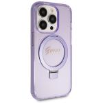 Carcasa Guess Ring Stand Script Glitter cu MagSafe compatibila cu iPhone 14 Pro Max, Mov 5 - lerato.ro