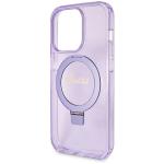 Carcasa Guess Ring Stand Script Glitter cu MagSafe compatibila cu iPhone 14 Pro Max, Mov 7 - lerato.ro