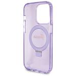 Carcasa Guess Ring Stand Script Glitter cu MagSafe compatibila cu iPhone 14 Pro Max, Mov 8 - lerato.ro