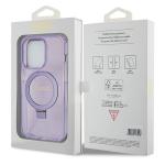 Carcasa Guess Ring Stand Script Glitter cu MagSafe compatibila cu iPhone 14 Pro Max, Mov 9 - lerato.ro