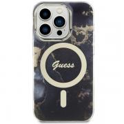 Carcasa Guess Golden Marble compatibila cu iPhone 14 Pro Max, Negru