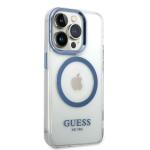 Carcasa Guess Metal Outline cu MagSafe compatibila cu iPhone 14 Pro Max, Albastru 5 - lerato.ro