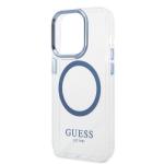 Carcasa Guess Metal Outline cu MagSafe compatibila cu iPhone 14 Pro Max, Albastru 7 - lerato.ro