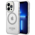 Carcasa Guess Metal Outline cu MagSafe compatibila cu iPhone 14 Pro Max, Transparent / SIlver 4 - lerato.ro
