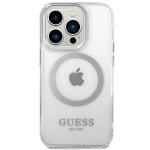 Carcasa Guess Metal Outline cu MagSafe compatibila cu iPhone 14 Pro Max, Transparent / SIlver 2 - lerato.ro