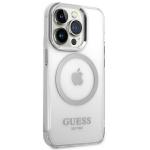 Carcasa Guess Metal Outline cu MagSafe compatibila cu iPhone 14 Pro Max, Transparent / SIlver 5 - lerato.ro