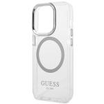 Carcasa Guess Metal Outline cu MagSafe compatibila cu iPhone 14 Pro Max, Transparent / SIlver 7 - lerato.ro