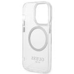 Carcasa Guess Metal Outline cu MagSafe compatibila cu iPhone 14 Pro Max, Transparent / SIlver 8 - lerato.ro