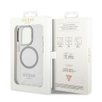 Carcasa Guess Metal Outline cu MagSafe compatibila cu iPhone 14 Pro Max, Transparent / SIlver 9 - lerato.ro