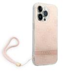 Carcasa Guess 4G Print Strap compatibila cu iPhone 14 Pro, Roz 3 - lerato.ro