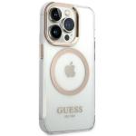 Carcasa Guess Metal Outline cu MagSafe compatibila cu iPhone 14 Pro Max, Transparent / Gold 5 - lerato.ro