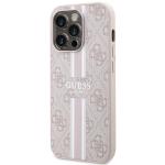 Carcasa Guess 4G Printed Stripes cu MagSafe compatibila cu iPhone 14 Pro Max, Roz 3 - lerato.ro