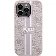 Carcasa Guess 4G Printed Stripes cu MagSafe compatibila cu iPhone 14 Pro Max, Roz