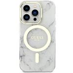 Carcasa Guess Marble cu MagSafe compatibila cu iPhone 14 Pro Max, Alb 2 - lerato.ro