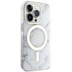 Carcasa Guess Marble cu MagSafe compatibila cu iPhone 14 Pro Max, Alb 5 - lerato.ro