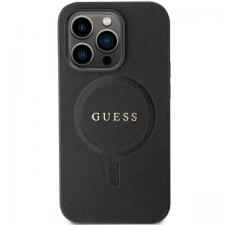 Huse si carcase iPhone 14 Pro Max, Carcasa Guess Saffiano cu MagSafe compatibila cu iPhone 14 Pro Max, Negru, lerato.ro