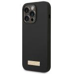 Carcasa Guess Silicone Logo Plate cu MagSafe compatibila cu iPhone 14 Pro Max, Negru 3 - lerato.ro