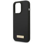 Carcasa Guess Silicone Logo Plate cu MagSafe compatibila cu iPhone 14 Pro Max, Negru 7 - lerato.ro