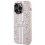 Carcasa Guess 4G Printed Stripes cu MagSafe compatibila cu iPhone 15 Pro, Roz 3 - lerato.ro