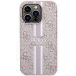 Carcasa Guess 4G Printed Stripes cu MagSafe compatibila cu iPhone 15 Pro, Roz 2 - lerato.ro