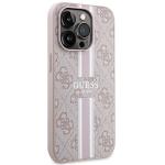 Carcasa Guess 4G Printed Stripes cu MagSafe compatibila cu iPhone 15 Pro, Roz 5 - lerato.ro