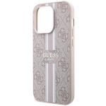 Carcasa Guess 4G Printed Stripes cu MagSafe compatibila cu iPhone 15 Pro, Roz 7 - lerato.ro