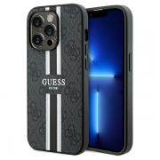 Carcasa Guess 4G Printed Stripes cu MagSafe compatibila cu iPhone 15 Pro, Negru