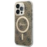Carcasa Guess IML 4G cu MagSafe compatibila cu iPhone 15 Pro, Maro 3 - lerato.ro