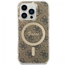 Carcasa Guess IML 4G cu MagSafe compatibila cu iPhone 15 Pro, Maro