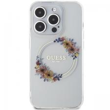 Carcasa Guess IML Flowers Wreatch cu MagSafe compatibila cu iPhone 15 Pro, Graphics