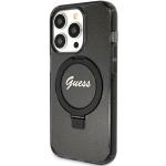 Carcasa Guess Ring Stand Script Glitter cu MagSafe compatibila cu iPhone 15 Pro, Negru 3 - lerato.ro