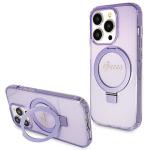 Carcasa Guess Ring Stand Script Glitter cu MagSafe compatibila cu iPhone 15 Pro, Mov 4 - lerato.ro
