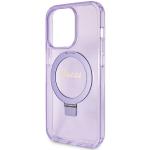 Carcasa Guess Ring Stand Script Glitter cu MagSafe compatibila cu iPhone 15 Pro, Mov 7 - lerato.ro