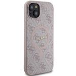 Carcasa Guess 4G Collection Leather cu MagSafe compatibila cu iPhone 15 Plus / 14 Plus, Roz 5 - lerato.ro