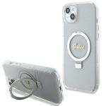 Carcasa Guess Ring Stand Script Glitter cu MagSafe compatibila cu iPhone 15 Plus / 14 Plus, Transparent 4 - lerato.ro