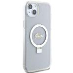 Carcasa Guess Ring Stand Script Glitter cu MagSafe compatibila cu iPhone 15 Plus / 14 Plus, Transparent 5 - lerato.ro