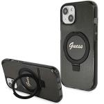 Carcasa Guess Ring Stand Script Glitter cu MagSafe compatibila cu iPhone 15 Plus / 14 Plus, Negru 4 - lerato.ro
