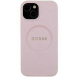 Carcasa Guess Saffiano cu MagSafe compatibila cu iPhone 15 Plus / 14 Plus, Roz 2 - lerato.ro